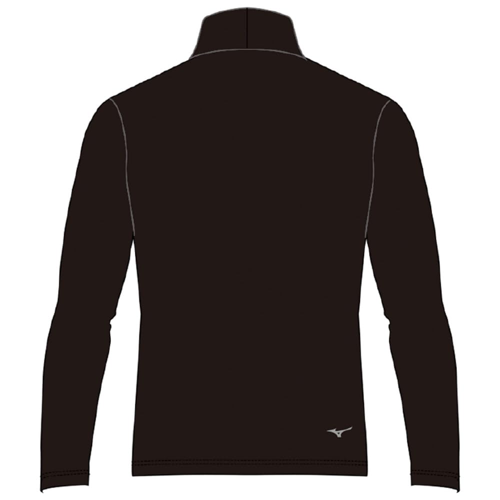 Mizuno Biogear Breath Thermo Wool Long and Size M High-Neck Shirt, Sleeve, Moisture-Wicking Heat-Generating, Thick, Men's, Black, (E2MJA501)