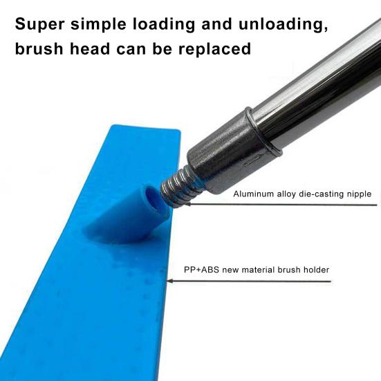 Stainless Steel Floor Brush with Long Handle Heavy Duty Floor Scrubber Ergonomic Angle Wire Cleaning Brush