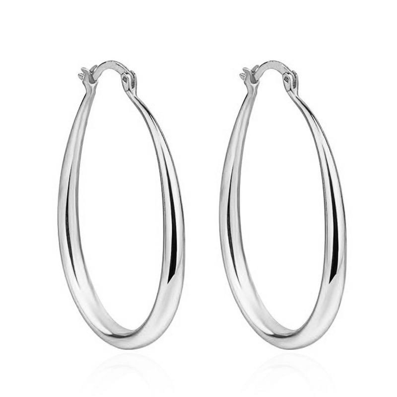 Gold Color Women Earrings Fashion Smooth Hoop Earrings for Women Engagement Wedding Jewelry Gift