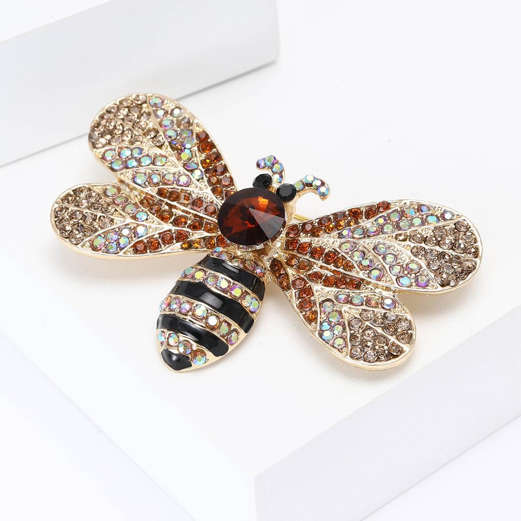 Atmospheric Luxury Alloy Rhinestone Bee Brooch Retro Versatile Men'S And Women'S Suit Cardigan Corsage Jewelry Pin