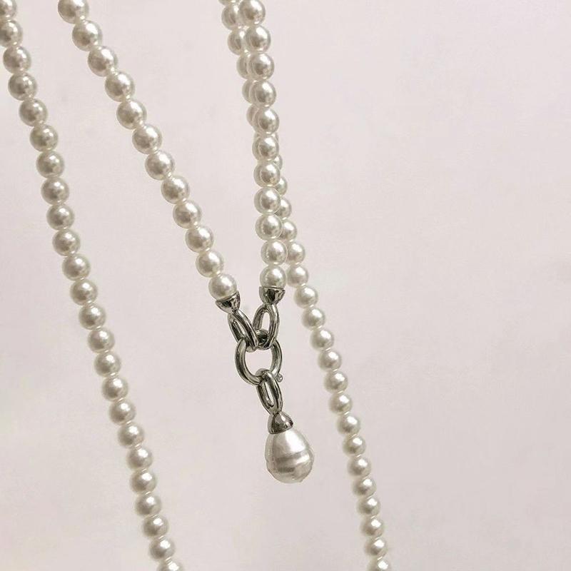 Personality Pearls Long Body Chain For Women Girls Versatile Chains Backpack Crossbody Jewelry Suit Accessories Gifts