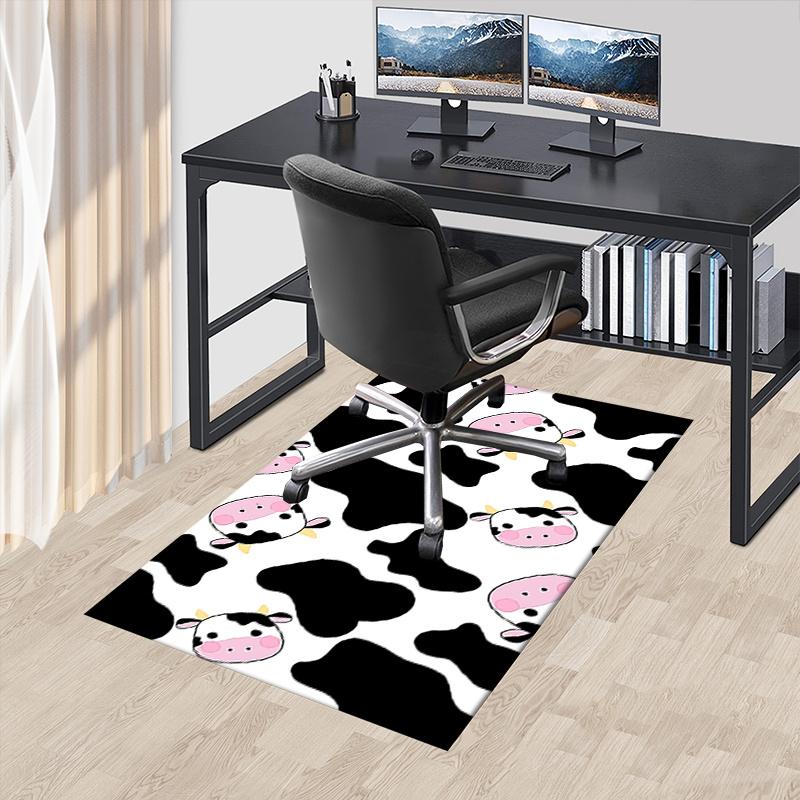 Chair Mat: Cute Cow Print Office Carpet Oversized Rug for Home Decor, Sofa Cover, Gift Idea, Suitable for Bedroom, Living Room & Various Rooms