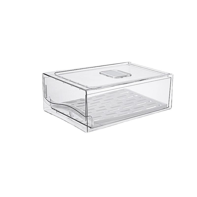 Stackable Transparent Plastic Fridge Organizer for Fruit & Veggies