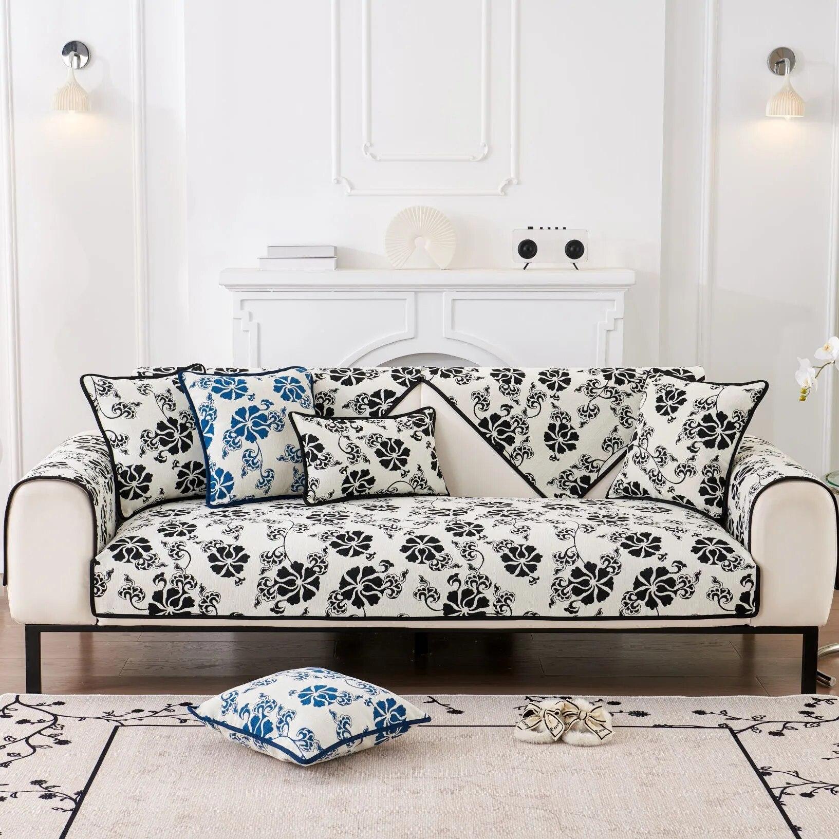 Синель в китайском стиле чехол для дивана жаккардовая подушка для дивана наволочка декор для гостиной универсальная противоскользящая подушка на четыре сезона 70x70cm 1pcs 1798₽