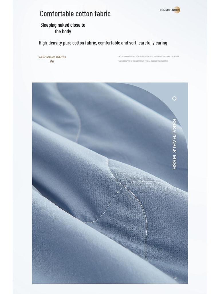 Class A Xinjiang Cotton Summer Quilt: Pure Cotton Cool, Machine Washable, Air Conditioning Friendly, Single Thin Cover and Lining