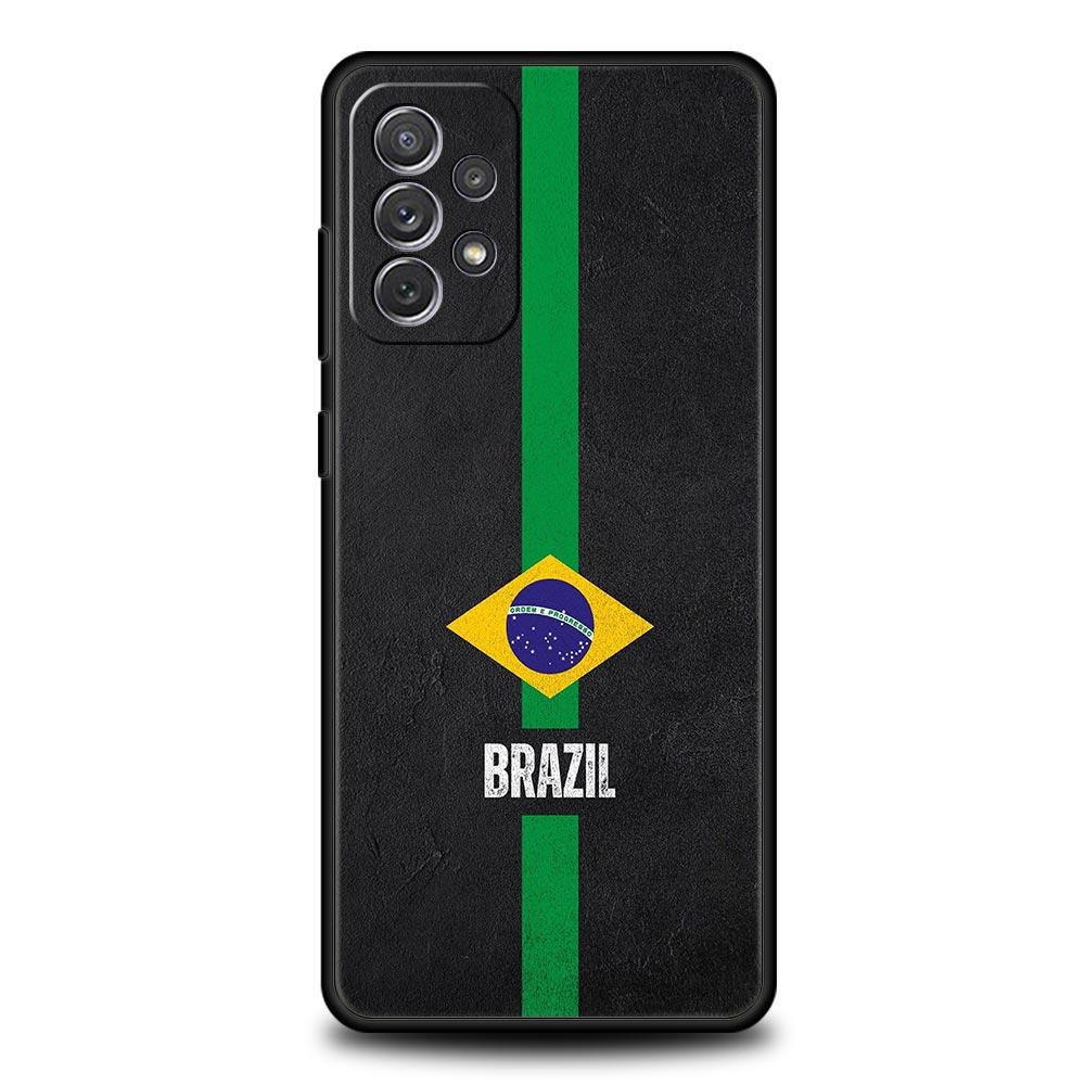 Large Brazil Flag Phone Case for Samsung Galaxy A17 A13 A15 A25 A35 A51 A55 A71 A21S A11 A31 A41 A23 A53 A73 5G A03S A05s Cover