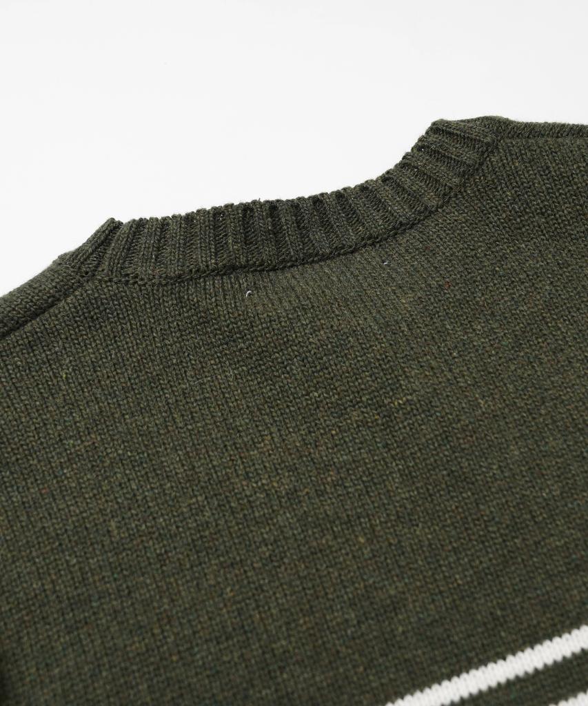 FRIZMWORKS Wool Stripe Relax Knit _ Olive
