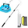 Pool Vacuum Retrieval Hook with Adjustable Telescopic Pole Stainless Steel Hook for Robotic Pool Cleaners Universal Pool Cleaner Retrieval Tool