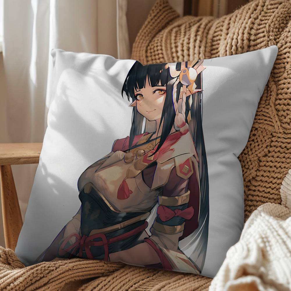Hinoa game Minoto Hunter Rise Pillow Case Antidustmite Pillowcase Invisible zipper silky short plush Sofa cushion cover