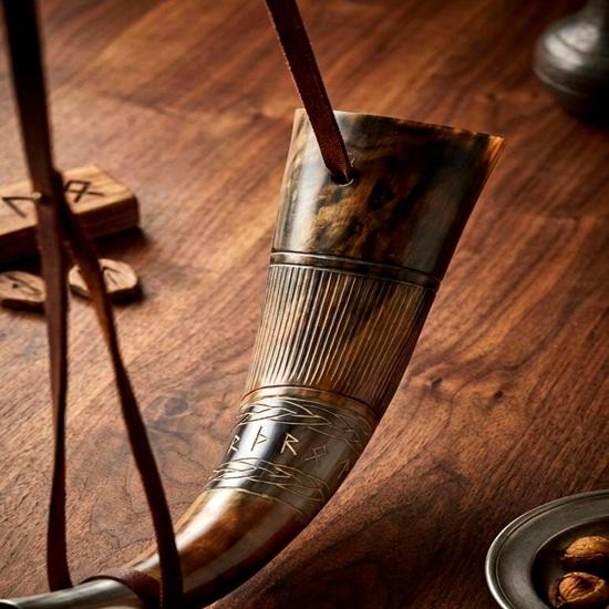 Hand Engraved Viking War Horn, Medieval Battle Trumpet, Norse Decor Bugle
