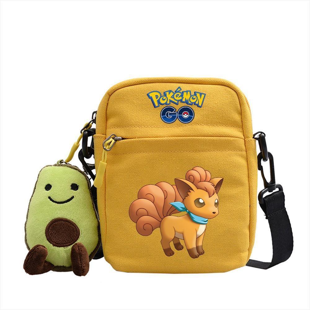 Plecak z anime Pokemon Mała płócienna torba na ramię z kieszenią na zamek do codziennego użytku