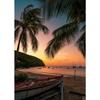 Caribbean Sunset Pink Sky Beach Sea Ocean Wave Canvas Wall Art Poster Bridge Palm  Print Painting Summer Home Decoration Gift