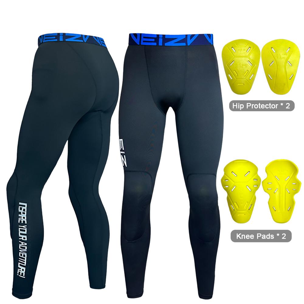 Motorcycle Compression Pants Summer Motorbike Riding Breathable Protective Trousers Outdoor Off-road Motocross With CE Kneepads