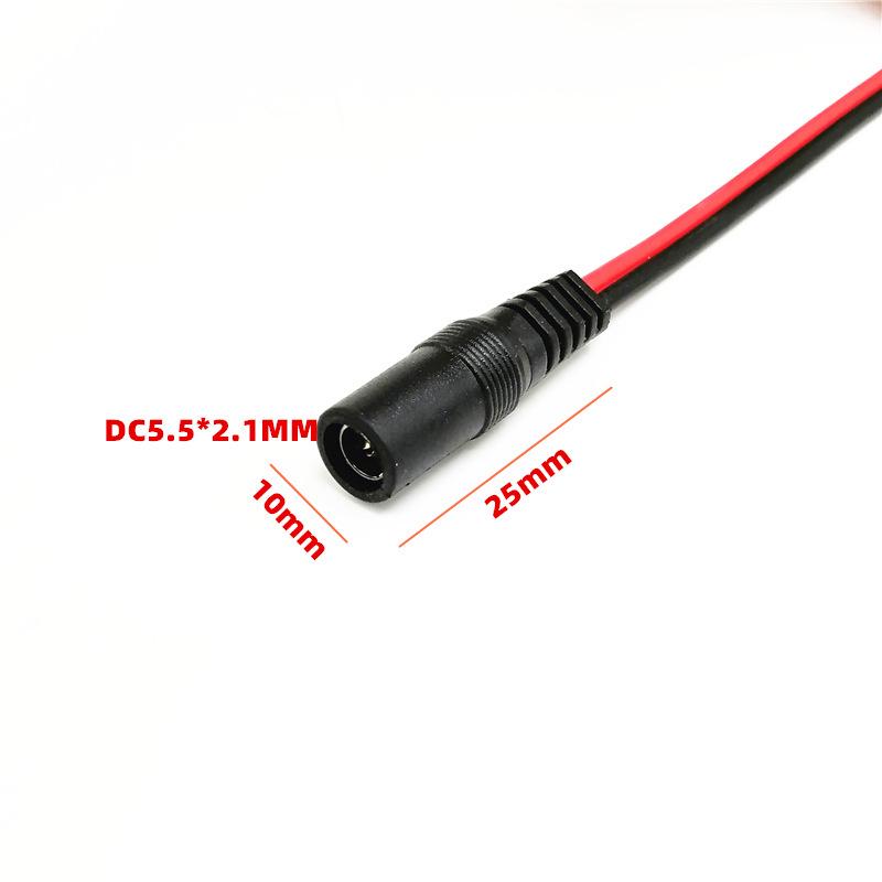 5.5x2.1mm DC Male-to-Female Red & Black Power Cord for LED Light Strips & Monitoring