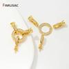 18K Gold Plated Brass Lock Clasps With Pearl Pendant Mounting Findings,Fasteners For Bracelets,Connectors For Jewelry Making