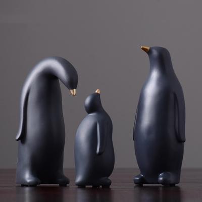 Nordic Style Penguin Ornaments Living Room Model Room Wine Cabinet Office TV Cabinet Creative Decoration Resin Furnishings