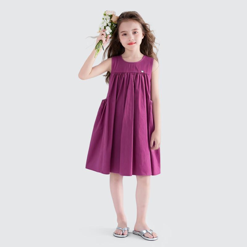 Tutu Little Elephant Girls' 100% Cotton Sleeveless A-line Dress