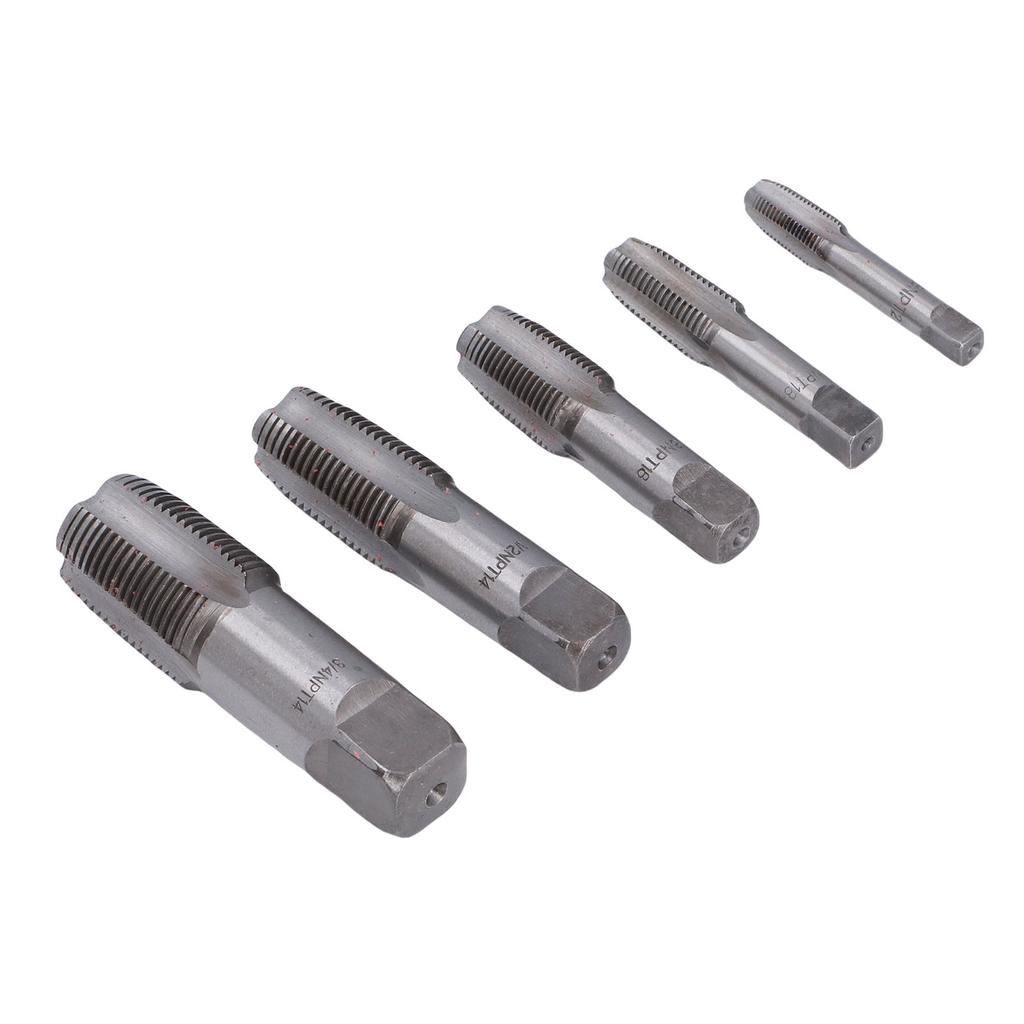 5 Pcs NPT Pipe Tap Set Accuracy Plumbing Thread Tap Repair Tools for Plumbers Mechanics DIYers Carbon Steel