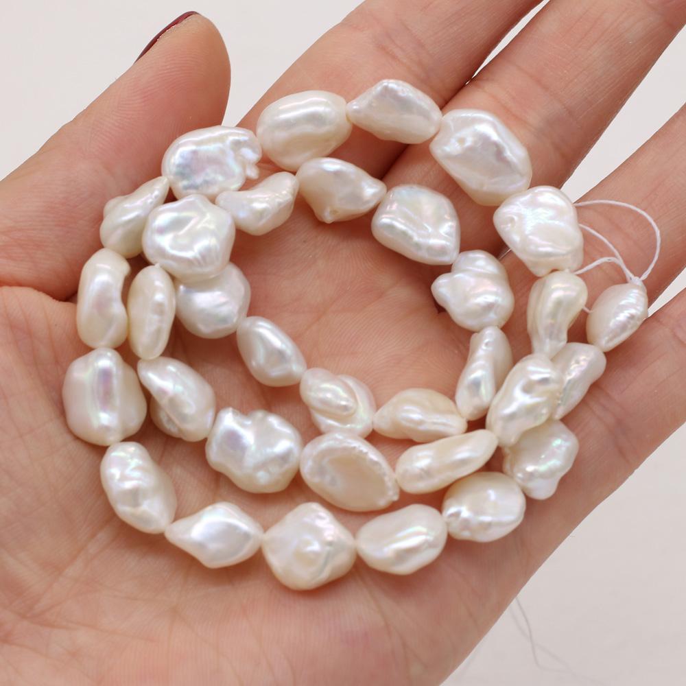 1String, Baroque Pearls, White Natural Regenerated Pearl Beads, 9-10 Mm, for DIY Necklace Bracelet Accessories, Jewelry Making, 36cm