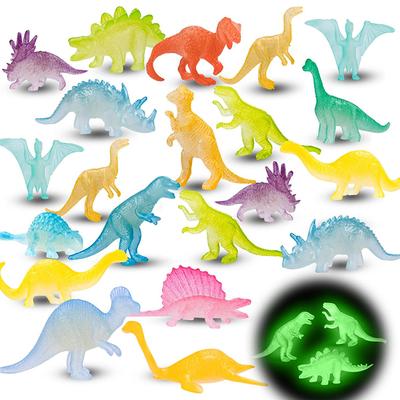 Toys 12PCS Glow In Dark Mini Dinosaur Figures Small Luminous Birthday Party Favors Stocking Stuffers Classroom Prizes Kids