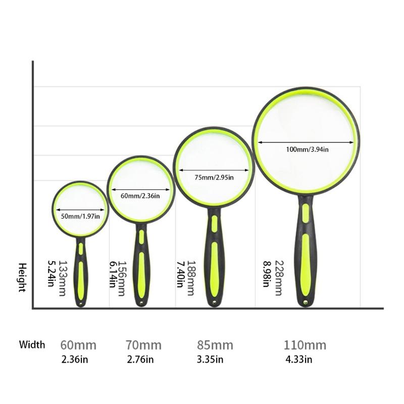 Optical Glass Magnifying Tool with Ergonomic Rubber Handle 5-10X Handheld Magnifier for Enhances Comfort and Usability