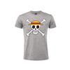 One Piece T Shirt Grey Skull Genuine Official Sleeves-