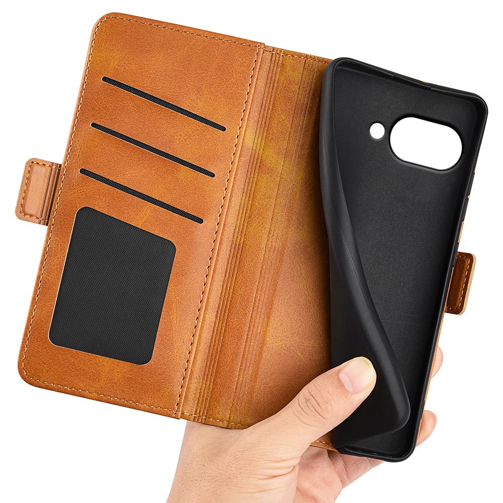 Etui z podstawką ze skóry o fakturze cielęcej na Google Pixel 9a