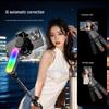 Tragbarer Bluetooth Selfie-Stick: Anti-Wackel-Gimbal, Fülllicht, Stativständer für Live-Übertragung und Fotografie