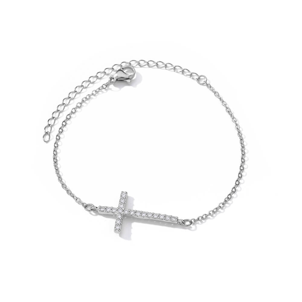 Crystal Cross Bracelets For Women Men Fashion Gold Color Stainless Steel Cross Bracelet Vintage Religion Aesthetic Jewelry Gift