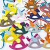 Colorful PU Leather Rocking Horse Keychain - Cute Bag Pendant Gift