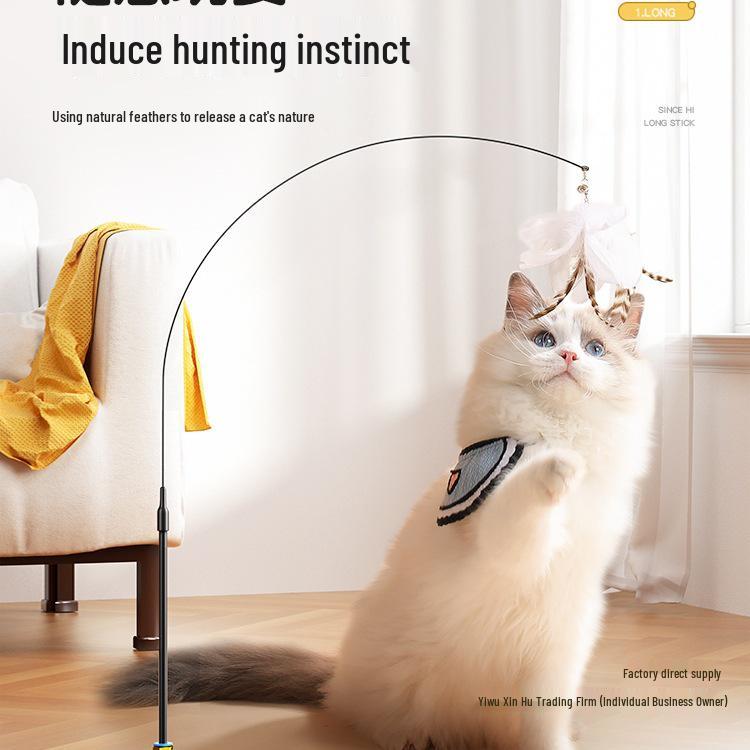 Cat Teaser Wand with Suction Cup: Self-Play and Boredom Relief Toy for Kittens and Young Cats
