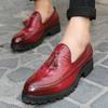 New Men's Shoes Fashion Crocodile Pattern Fringed Leather Shoes British Style Business Dress Casual Shoes Overalls Small Leather Shoes