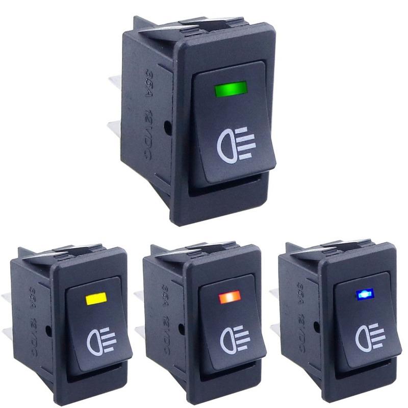 LED Car Fog Light Switch Modified Switch Rocker Boat Headlight Switch 2pcs ASW-17D 12V 35A