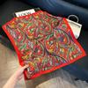 Silk scarf women's spring and autumn decoration versatile ins simple style striped square scarf streamer simulation silk fashion scarf scarf scarf