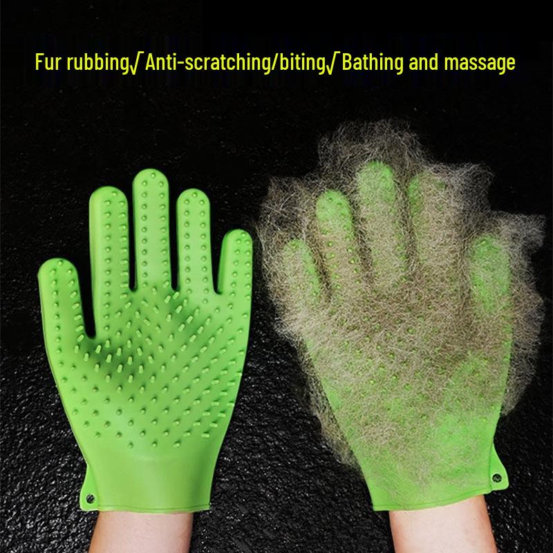 Pet Grooming Silicone Bath Glove: Cat & Dog Fur Removal, Scratching, Cleaning Brush.