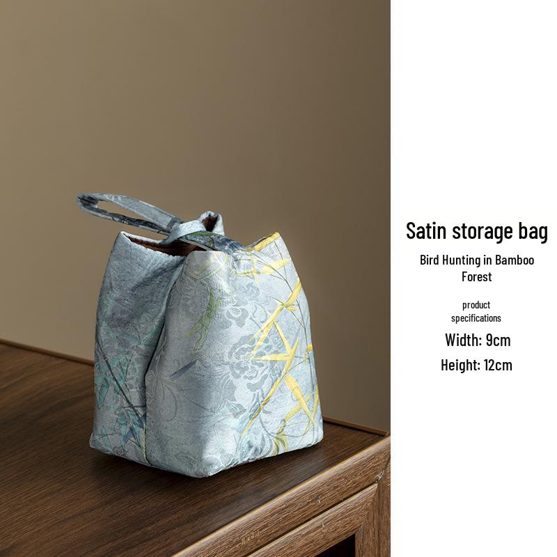 Portable Fabric Bag for Tea Set and Accessories - High-End Chinese Design
