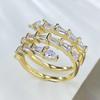 Zhuozhifan S925 Silver Three-Row Pave Snake Ring for Women