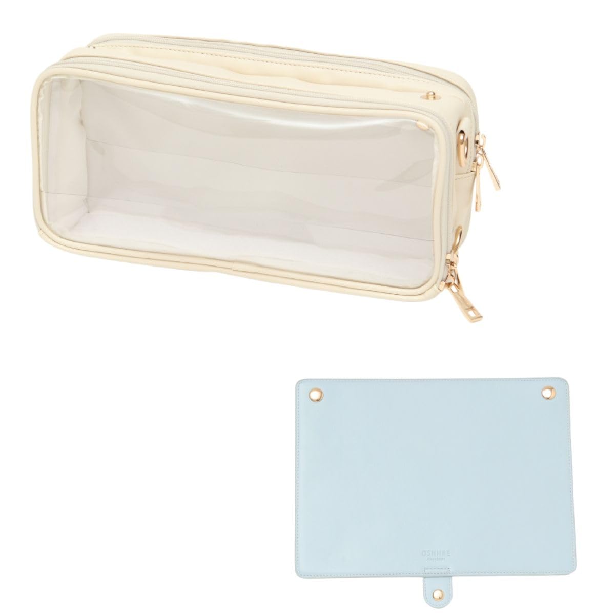 

Toyo Case Oshiire OSHiiRE Plush Bag, 29 x 14cm, Ita-Bag, Oshikatsu, OSHI-2914 (Body: Ivory, Lid: Light Blue)