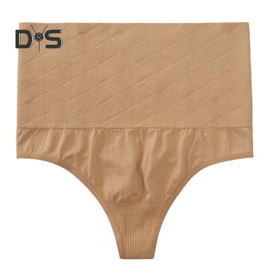 Sexy Women High Waist Tummy Control Thong Shapewear Solid Color Seamless Shaping Briefs Underwear Body Shaper Panties