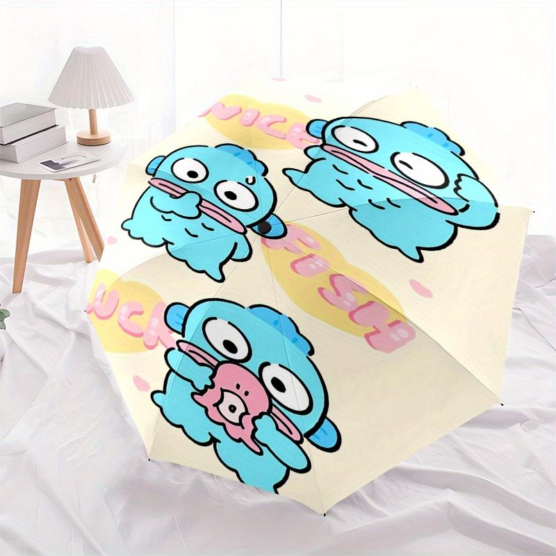 HangYodon Automatic Folding Umbrella-Simple 8-Rib Design, Bright Cartoon Pattern, Durable Iron Frame, Suitable For Travel, Outdoor, Beach-Cu