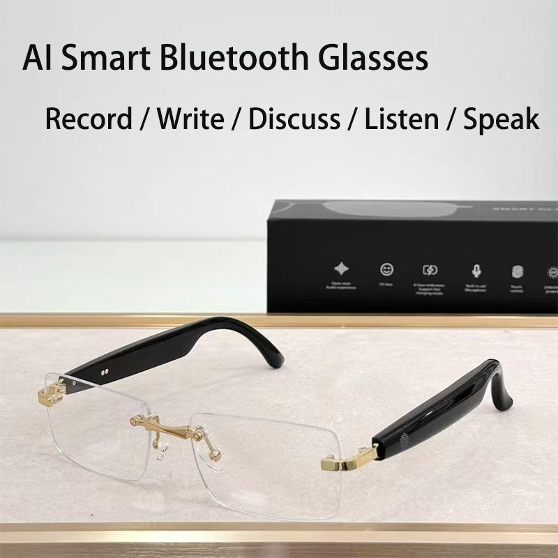Occhiali Intelligenti Ricaricabili con Traduttore AI Sportivi Touch Chiamata Riunione Unisex Riproduzione Musicale 3D Traduzione in Tempo Reale Occhiali da Sole Bluetooth Wireless