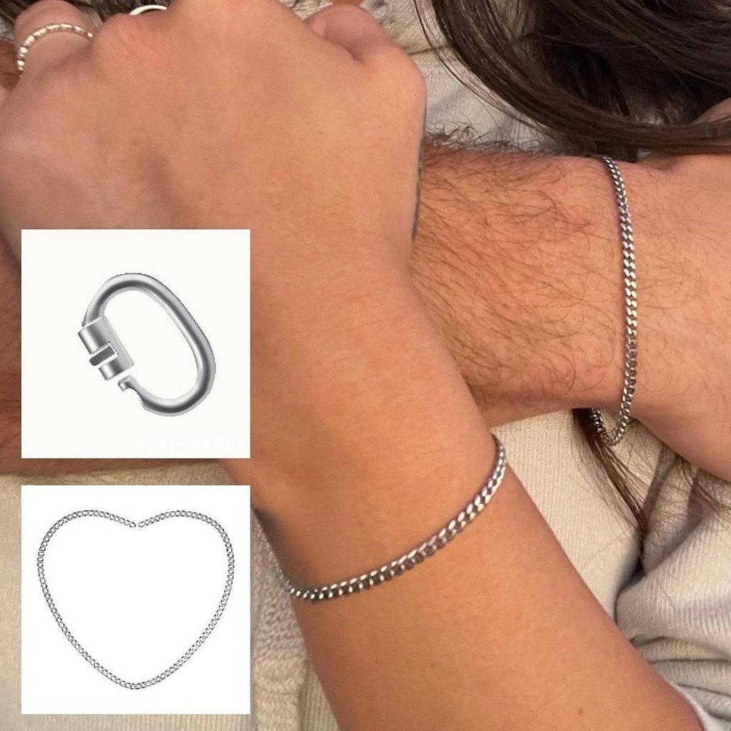 Set of Permanent Bracelets, Stainless Steel, Silver Clasp, , Friendship Bracelet with Tool for