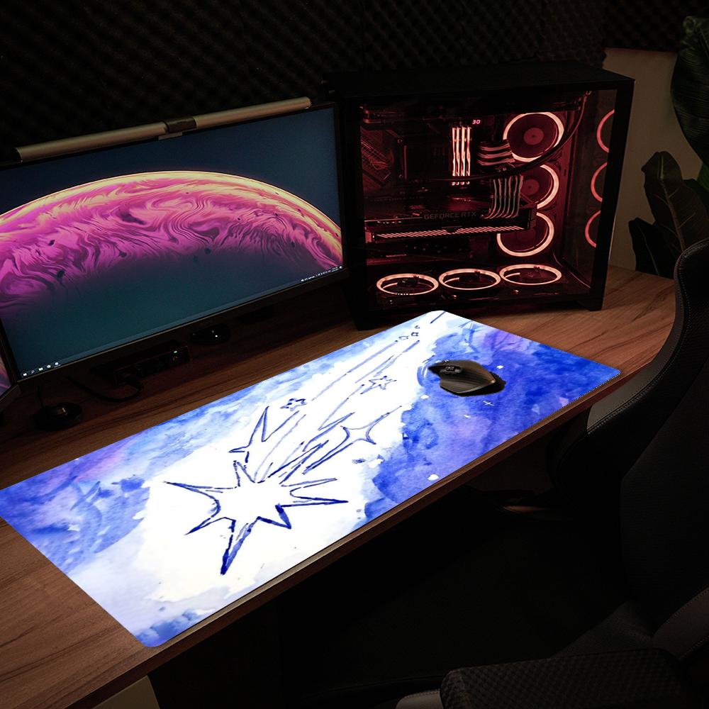 Aesthetic Night Sky Art Large XXL Mouse Pad Non-Slip Rubber Gaming Keyboard Deskmat Overlocked Jellyfish Game Table Accessories