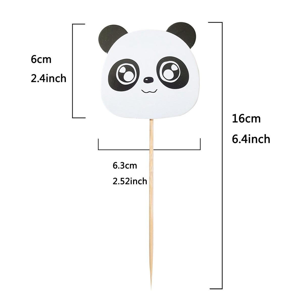 

6Pcs Panda Cake Toppers Perfect for Shower Birthday Party Cupcake Fruits Ice Cream Decor Cake Toppers Panda 6.2X6X0.1CM