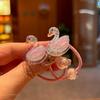 1 Pair Kid Hair Band  Cute Sweet Floral Heart Bear Crystal Hair Rope for Baby Girl Little Girl Hair Accessories
