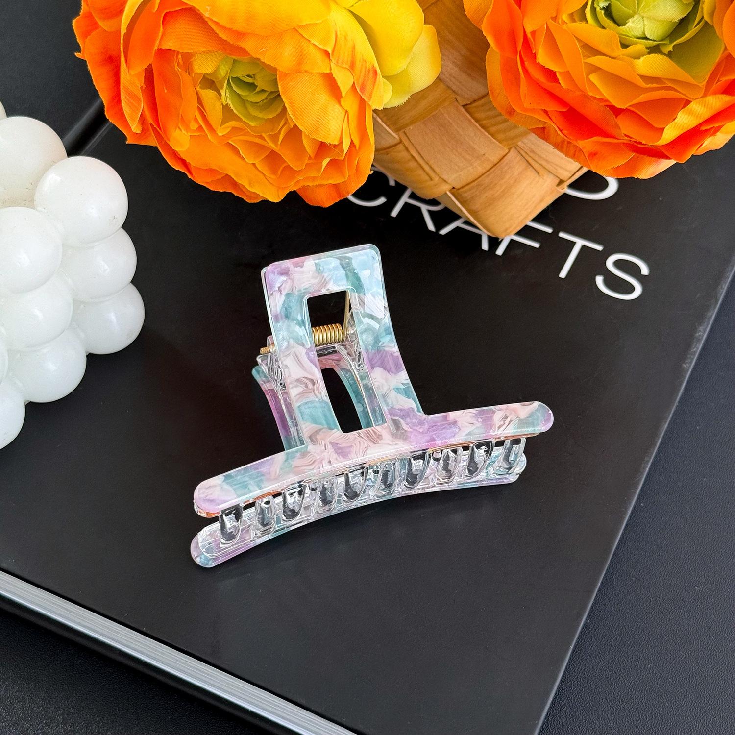 

Acrylic Hair Contemporary Claw Clip For Sophisticated Updos And Versatile Ponytails In Artistic Designs Floral Floral BluePurple T