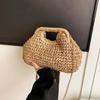 Yogodlns Retro Woven Clutch Bags for Women Straw Shell Chain Handbag Messenger Bag Ladies Holiday Beach Eco-friendly Crossbody Bag