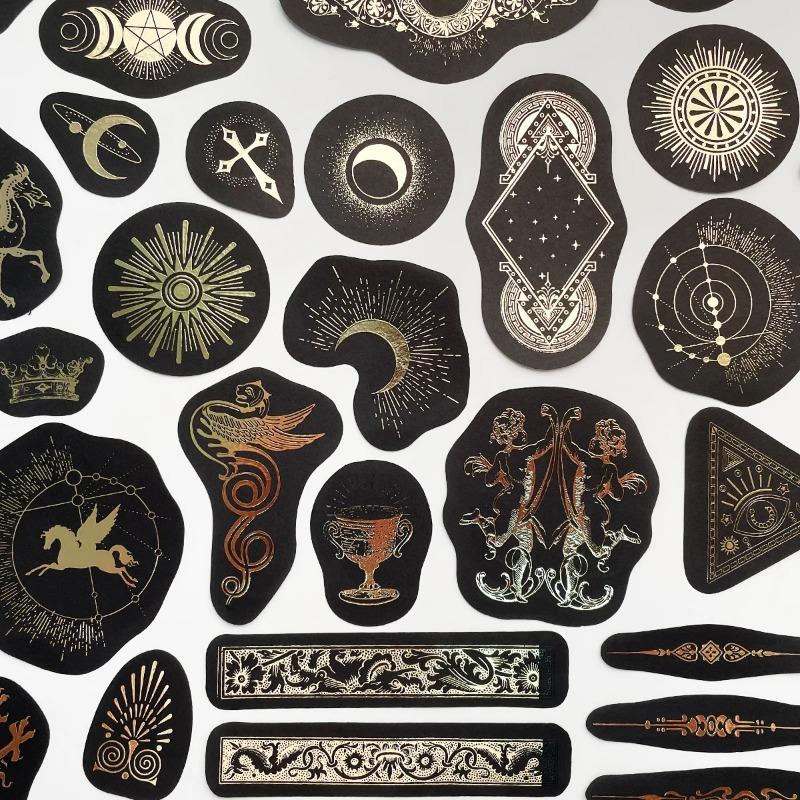 40 шт./упак. Золотая наклейка Таро Созвездий Скрапбукинг Этикетка Дневник Альбом Ретро Журнал Планировщик Декоративные Канцелярские Товары