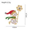 Pearl Christmas Snowman Brooch Santa Claus Sweater Scarf Badge Cute Red Xmas Brooch  New Year Gift