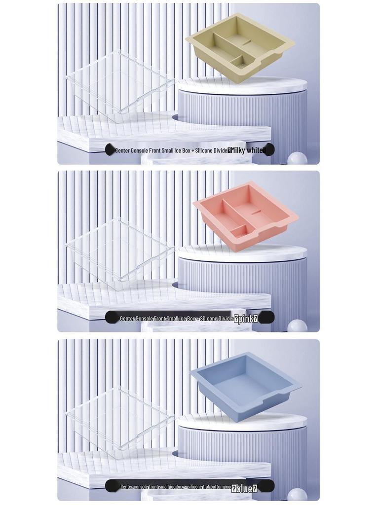 Tesla Model 3/Y Console Storage Organizer Silicone Double-Layer Box